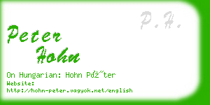 peter hohn business card